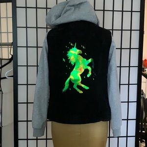 Repurposed Jean jacket hoodie